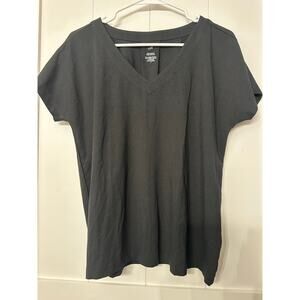 J. Jill Luxe Supima pleat back tee in black size Medium